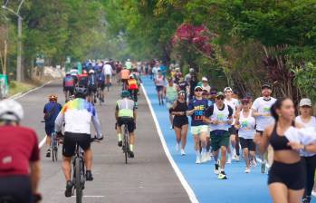 La renovación de la pista de 1,6 kilómetros hace parte de la fase 3 del megaproyecto Gran Parque Medellín, que registra un avance cercano al 80 % y cuenta con una inversión de más de $20.000 millones. Foto: Cortesía