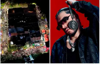 El montaje del escenario y la logística del evento implicaron bloqueos totales en varios tramos de la carrera 70 y calles aledañas, una operación coordinada por la Secretaría de Movilidad para permitir el desarrollo del espectáculo de Ryan Castro. FOTOS pantallazo de Instagram @medellinenelmapa y Colprensa