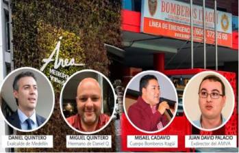 Algunos de los señalados e imputados en uno de los casos de corrupción en el Área Metropolitana. FOTO: EL COLOMBIANO