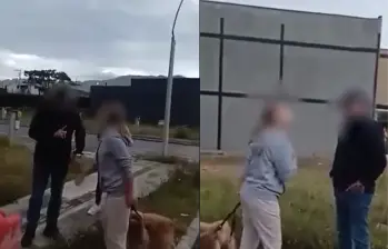 En video quedó registrado como un hombre acciona un arma traumática en contra de sus vecinos. FOTO: CAPTURA DE VIDEO