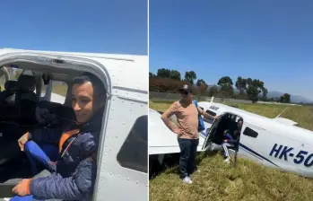 Jhon Alex Castaño presentó un incidente al aterrizar al aeropuerto de Paipa, Boyacá. FOTO: Captura de video 