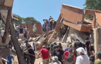 Imágenes de escombros tras el terremoto. Foto: Captura de video.