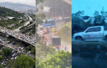 Imágenes del aguacero que cae este lunes 5 de octubre en la ciudad. FOTO capturas de video