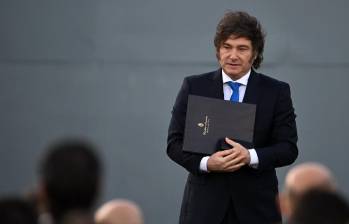 Javier Milei, asiste a la presentación oficial de un proyecto de reforma integral del Código Penal. FOTO: AFP