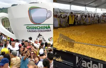 La tasa más grande del mundo y los huevos revueltos más grandes del mundo son algunos récords que tiene Colombia. Fotos: Redes sociales. 