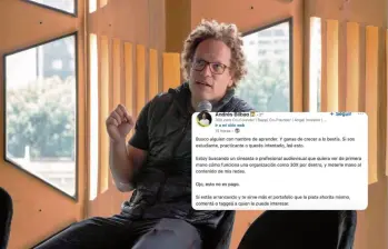 Andrés Bilbao, cofundador de Rappi, aseguró que la publicación que generó la polémica no reflejaba las condiciones reales de la vacante y afirmó que el trabajo siempre contempló remuneración. FOTO: Eafit, Captura de pantalla LinkedIn. 