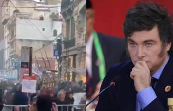 Protestas contra el gobierno de Javier Milei se registraron en Buenos Aires, en medio de reclamos por el endeudamiento de los hogares, el cierre de empresas y la caída de la actividad económica. FOTO: redes sociales, Getty Images. 
