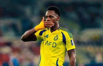 El delantero antioqueño Jhon Jáder Durán marcó doblete con el Al Nassr en la liga árabe, en la goleada 0-9 ante Al-Okhdood Club. FOTO TOMADA X@AlNassrFC_EN