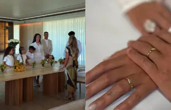 Cristiano Ronaldo y Georgina Rodríguez celebraron una boda íntima en su casa de Cascais, Portugal, acompañados por sus hijos, diez años después de conocerse en una tienda Gucci de FOTO Georgina Rodríguez - Vogue vía Instagram. 