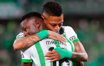 Billy Arce y Marino Hinestroza, dos de las figuras del triunfo de Nacional sobre Inter de Porto Alegre. FOTO: Manuel Saldarriaga