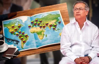 El presidente Gustavo Petro ha estado el equivalente a 9 meses fuera del país. Foto: Diseño EL COLOMBIANO