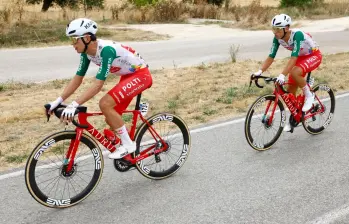 El pedalista colombiano competía para el equipo italiano Polti, uno de los mas tradicionales del pelotón internacional. Foto: tomada del Instagram de @germaangomez