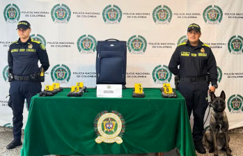 Incautación de droga en el Aeropuerto El Dorado de Bogotá. Foto: cortesía Policía Metropolitana de Bogotá