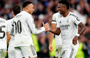 El delantero francés Kylian Mbappé y el brasileño Vinícius Júnior han sido las figuras del equipo merengue esta temporada. Foto: tomada del x de @RealMadriCF