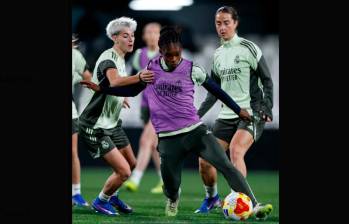 La colombiana Linda Caicedo está lista para afrontar la final de la Supercopa de España ante el Barcelona. FOTO TOMADA X@realmadridfem