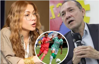 El origen de la disputa radica en el Reglamento 2026 emitido por la Dimayor. Según Juvinao, este documento institucionaliza una desigualdad profunda entre las ligas masculina y femenina. FOTO: Colprensa y Tomada de redes sociales @CathyJuvinao y @AntonioSanguino