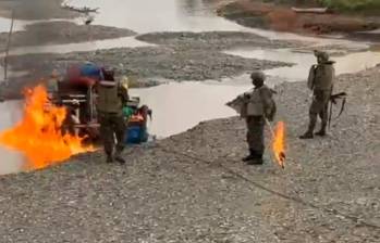 La operación fue realizadas por tropas del Ejército, la Armada y el CTI de la Fiscalía. FOTO: IMAGEN TOMADA DE VIDEO DEL EJÉRCITO