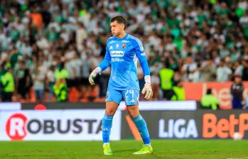 El arquero Washington Aguerre fue la gran figura del empate entre Nacional y DIM en el clásico paisa por la ida, en la final de la Copa Betplay. FOTO MANUEL SALDARRIAGA 