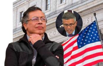 El presidente Gustavo Petro y Luis Méndez, subsecretario adjunto de EE. UU. Fotos: AFP