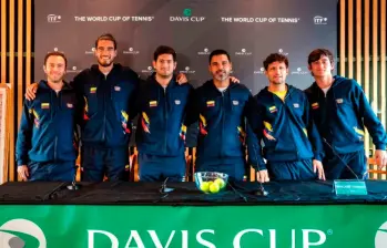 Este es el equipo de Copa Davis de Colombia. Los dirigidos por Alejandro Falla se enfrentan a Marruecos este sábado y domingo. FOTO CORTESIA