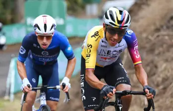 Egan Bernal estuvo en la fuga del día atento a los ataques para llegar en la punta de carrera. Foto: Getty Images