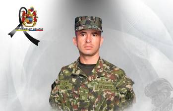 El uniformado Yeudy Osorio Córdoba, quien perdió la vida en medio de los enfrentamientos con una estructura criminal. FOTO Ejército Nacional.