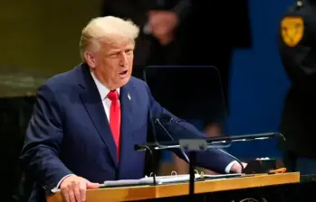 Donald Trump hizo una interevnción de casi una hora ante la Asamblea General de la ONU. FOTO AFP