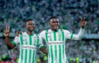 Marino Hinestroza y Kevin Viveros hacen parte de los titulares elegido por Javier Gandolfi para el duelo ante Once Caldas. FOTO JUAN ANTONIO SÁNCHEZ 
