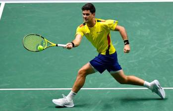 Nicolás Mejía lidera el grupo de tenistas que Colombia desplazó hasta Marruecos para la serie del Grupo Mundial I. FOTO CORTESÍA FEDECOLTENIS
