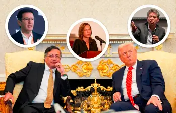 Bruce Mac Master, Germán Bahamón y María Claudia Lacouture se refirieron a la reunión de los presidentes Donald Trump y Petro. FOTOS COLPRENSA Y PRESIDENCIA. 