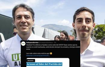 Daniel Quintero y Juan Carlos Upegui, de Independientes. FOTO: Jaime Pérez e imagen tomada de redes sociales