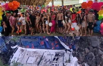 Accidente de bus en Segovia con excursión de graduados de colegio en Bello, Antioquia. Fotos: cortesía