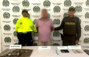 Alias El Funerario, quien fue detenido en Jericó junto a la droga incautada. FOTO: Cortesía.