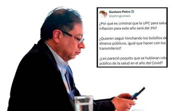 El mensaje del presidente Gustavo Petro sobre la UPC terminó con la exclamación “¡Mamola!”. FOTO: Colprensa