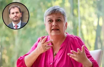 El representante a la Cámara y senador electo Andrés Forero y la superintendente de Salud adhoc, Luz María Múnera. FOTO CAMILO SUÁREZ