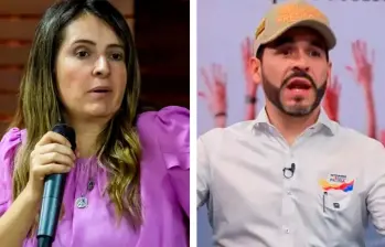 Los candidatos presidenciales Paloma Valencia y Abelardo de la Espriella. FOTO JAIME PÉREZ Y JULIO HERRERA