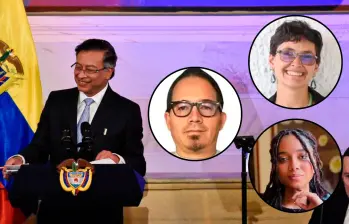 Los delegados presidenciales ante los CSU de la Universidad de Antioquia, Wilmar Mejía; de la Universidad Nacional, María Alejandra Rojas, y de la Universidad Popular del César, Juliana Guerrero. FOTO COLPRENSA