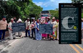 Algunos líderes protestaron por la falta de cumplimiento con el programa del ICBF en corregimientos de Uribia. FOTO Redes