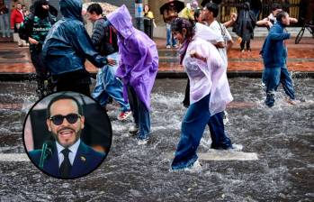 Movilizaciones en Bogotá, en donde la jornada estuvo pasada por fuertes lluvias. Fue una de las ciudades donde hubo intervención de la policía antidisturbios. FOTO COLPRENSA