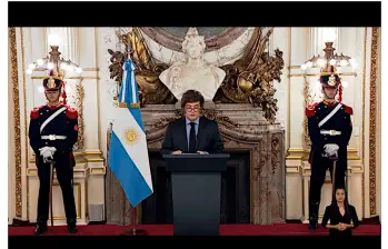 El presidente Javier Milei hizo estos anuncios en una alocución transmitida por televisión nacional. FOTO CAPTURA DE VIDEO