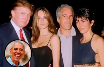 Una de las fotos publicadas por CNN que dejan en evidencia los lazos entre Donald Trump y Jeffrey Epstein. FOTO GETTY