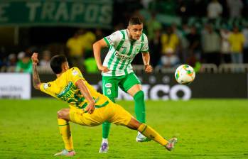 Atlético Nacional jugó ante Bucaramanga, por más de dos minutos con los cuatro extranjeros en el campo: Camilo Cándido, Juan Bauza, Facundo Batista y Billy Arce. FOTO CAMILO SUÁREZ 
