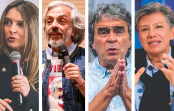 De izquierda a derecha: Paloma Valencia, Juan Daniel Oviedo, Sergio Fajardo y Claudia López. FOTO CORTESÍA