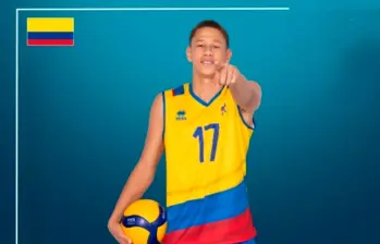 El antioqueño Samuel Martínez Sierra, integrante de la Selección Colombia de voleibol masculino. FOTO CORTESÍA FIVB