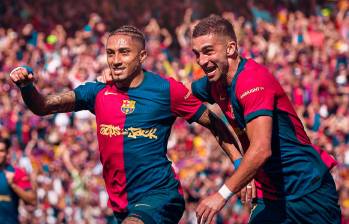 Raphinha fue una de las figuras del clásico español al anotar dos goles. FOTO X-BARCELONA