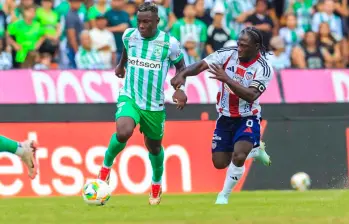 El extremo Marino Hinestroza es uno de los hombres claves que Atlético Nacional mantiene en su nómina. FOTO CAMILO SUÁREZ 