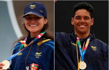 Queen Saray Villegas y Luis Rincón, ganadores del oro en BMX freestyle. FOTOS: Tomadas de X @OlimpicoCol