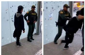Señalado de hurto en tranvía escapa tras ser retenido por la policía. Foto: Cortesía
