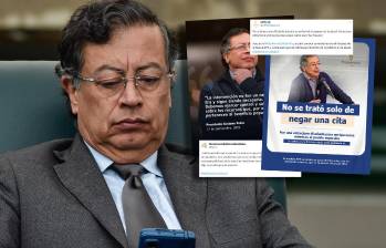 Estas son algunas de las publicaciones del Servicio Geológico Colombiano y de la UPRA en la red social X, replicando mensajes presidenciales sobre la intervención a Nueva EPS. FOTO Colprensa-El Colombiano