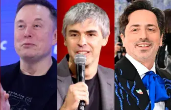 Elon Musk, Larry Page y Sergey Brin. FOTO GETTY IMÁGENES Y REDES SOCIALES.